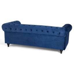 Bravich LTD Chesterfield Velvet Button Tufted Sofas - Armchair, 2 Seater, 3 Seaters in Blue - Size: 2 Seater - thumbnail 7