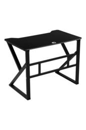 Living and Home K-shaped Compact Office Desk Workstation Game Table in Black - thumbnail 3