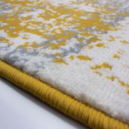 Kukoon Yellow Ochre Grey Distressed Abstract Living Area Rug - Size: 120 cm x 170 cm - thumbnail 4