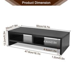 Nordara Black Desktop Monitor/Laptop Stand Riser Shelf - UK - thumbnail 2