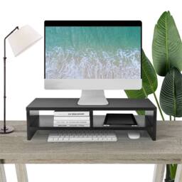 Nordara Black Desktop Monitor/Laptop Stand Riser Shelf - UK