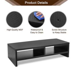 Nordara Black Desktop Monitor/Laptop Stand Riser Shelf - UK - thumbnail 3