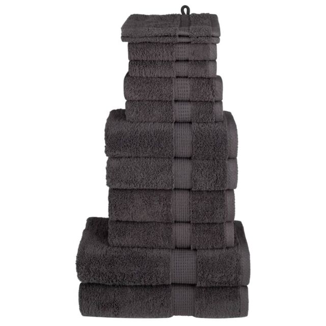 Berkfield Home 12 Piece Premium Towel Set SOLUND Anthracite 600 gsm in Black - image 1