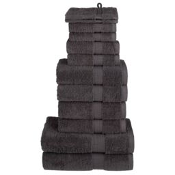 Berkfield Home 12 Piece Premium Towel Set SOLUND Anthracite 600 gsm in Black - thumbnail 1
