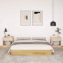 Berkfield Home Bed Frame without Mattress 150x200 cm King Size Solid Wood Oak in Brown - thumbnail 4