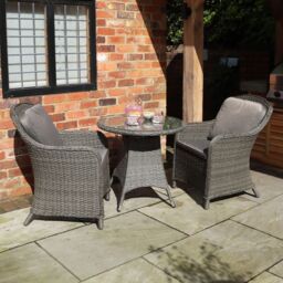 Royalcraft Paris 2 Seater Bistro Carver Set in Grey - thumbnail 4