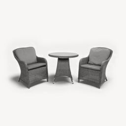 Royalcraft Paris 2 Seater Bistro Carver Set in Grey - thumbnail 1