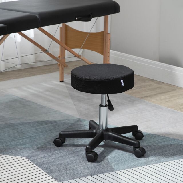 HOMCOM Swivel Salon Stool Adjustable Beauty Facial Tattoo Spa Chair Seat in Black - image 1