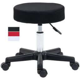 HOMCOM Swivel Salon Stool Adjustable Beauty Facial Tattoo Spa Chair Seat in Black - thumbnail 2