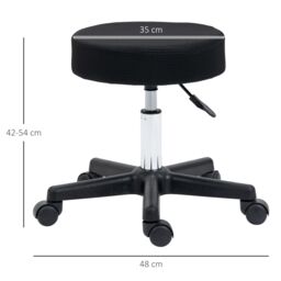HOMCOM Swivel Salon Stool Adjustable Beauty Facial Tattoo Spa Chair Seat in Black - thumbnail 3