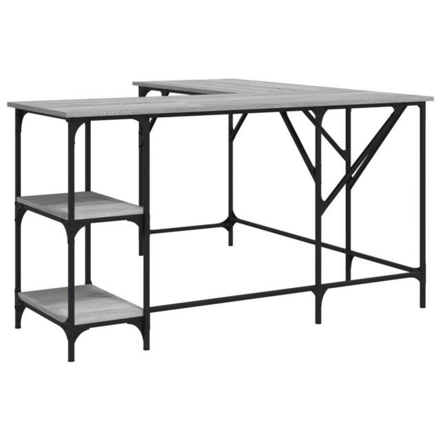 Berkfield Home Desk Grey Sonoma 139x139x75 cm Engineered Wood - Size: 139 x 139 x 75 cm - image 1