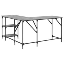Berkfield Home Desk Grey Sonoma 139x139x75 cm Engineered Wood - Size: 139 x 139 x 75 cm - thumbnail 7