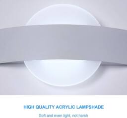 Goeco Modern LED Interior Wall Light 12W Acrylic Aisle White LED Light 6500K - thumbnail 8