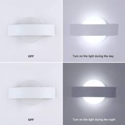 Goeco Modern LED Interior Wall Light 12W Acrylic Aisle White LED Light 6500K - thumbnail 9