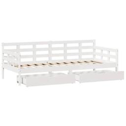 Berkfield Home Practical Daybed with Drawers without Mattress White 90x190 cm Si - thumbnail 9