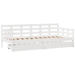 Berkfield Home Practical Daybed with Drawers without Mattress White 90x190 cm Si - thumbnail 1