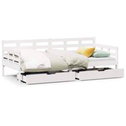 Berkfield Home Practical Daybed with Drawers without Mattress White 90x190 cm Si - thumbnail 3