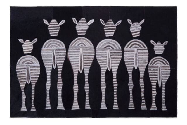 Orsina Safira Leather Patchwork Zebra Wall Art - image 1