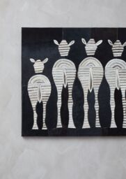 Orsina Safira Leather Patchwork Zebra Wall Art - thumbnail 2