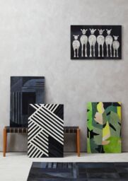 Orsina Safira Leather Patchwork Zebra Wall Art - thumbnail 3
