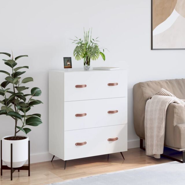 Berkfield Home Chest of Drawers White 69.5x34x90 cm Engineered Wood - image 1