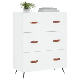 Berkfield Home Chest of Drawers White 69.5x34x90 cm Engineered Wood - thumbnail 3