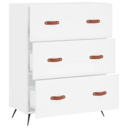 Berkfield Home Chest of Drawers White 69.5x34x90 cm Engineered Wood - thumbnail 6