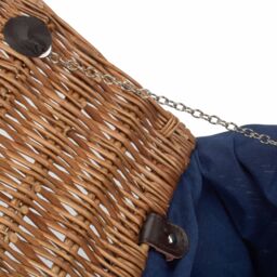 Red Hamper Wicker 46cm Double Steamed Picnic Basket with Cotton Lining in Blue - thumbnail 5