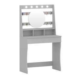 KEEPREAPER Stylish Dressing Table with Lights & Adjustable Lighting Colours in Grey - thumbnail 2
