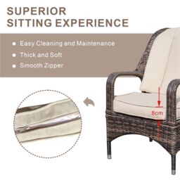 Direct Wicker 2-Piece Outdoor PE Rattan Dining Chairs, Grey in Brown - Size: 1 Pack - thumbnail 2