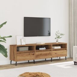 Berkfield Home TV Cabinet Artisan Oak 150x30x44.5 cm Engineered Wood in Brown