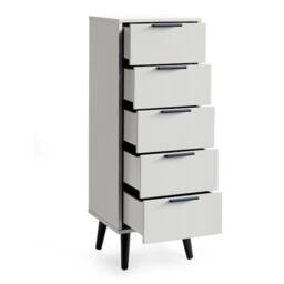 Cheshire Premium Arden 5 Drawer Narrow Chest - Silk Grey - thumbnail 2