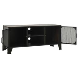 Berkfield Home TV Cabinet Grey 105x36x47 cm Metal & MDF - Size: 105 x 36 x 47 cm - thumbnail 6