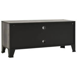 Berkfield Home TV Cabinet Grey 105x36x47 cm Metal & MDF - Size: 105 x 36 x 47 cm - thumbnail 5