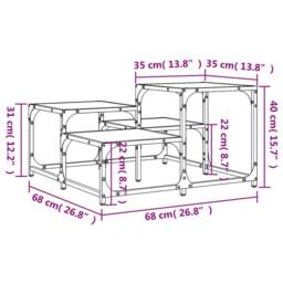 Berkfield Home Coffee Table Grey Sonoma 68x68x40 cm Engineered Wood - Size: 68 x 68 x 40 cm - thumbnail 9