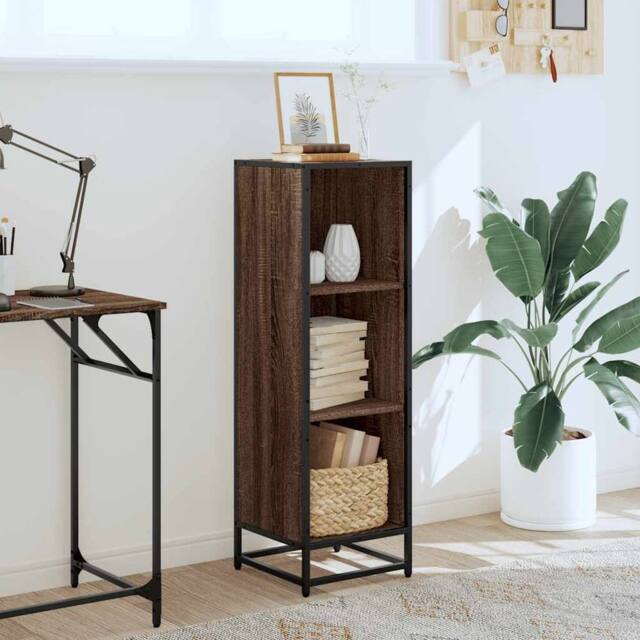 Berkfield Home Modern Book Cabinet Brown Oak 33.5x33x107.5 cm Engineered Wood - image 1