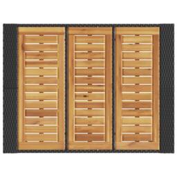 Berkfield Home Garden Bar Table with Acacia Wood Top Black 105x80x110 cm Poly Rattan - Size: 105 x 80 x 110 cm - thumbnail 8