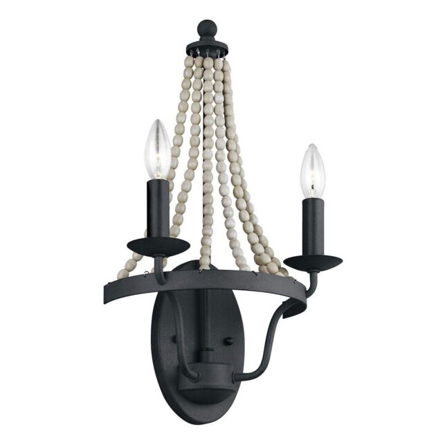 Netlighting Feiss Nori Candle Wall Lamp Dark Weathered Zinc with Driftwood Grey - image 1
