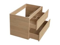 Vente-unique Wall-Hung Vanity Unit - Oak Veneer - 80 Cm - MILIPAM in Light Oak - thumbnail 7