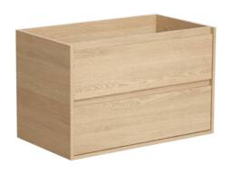 Vente-unique Wall-Hung Vanity Unit - Oak Veneer - 80 Cm - MILIPAM in Light Oak - thumbnail 5