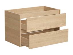 Vente-unique Wall-Hung Vanity Unit - Oak Veneer - 80 Cm - MILIPAM in Light Oak - thumbnail 6