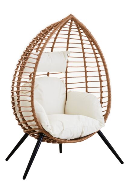 Orsina Stylish Natural Rattan Effect Chair, Versatile Lounge Chair, Comfortable Bedroom Chair, Balcony Chair in Brown - image 1