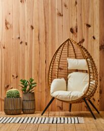 Orsina Stylish Natural Rattan Effect Chair, Versatile Lounge Chair, Comfortable Bedroom Chair, Balcony Chair in Brown - thumbnail 4