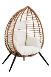 Orsina Stylish Natural Rattan Effect Chair, Versatile Lounge Chair, Comfortable Bedroom Chair, Balcony Chair in Brown - thumbnail 6