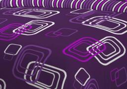 Homes-Linen Blake Geometric Reversible Duvet Cover Bedding Set in Aubergine - Size: Single - thumbnail 2