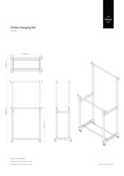 Orsina Clothes Rack Clothes Hanging Double Rail With Wheels in Silver - thumbnail 5