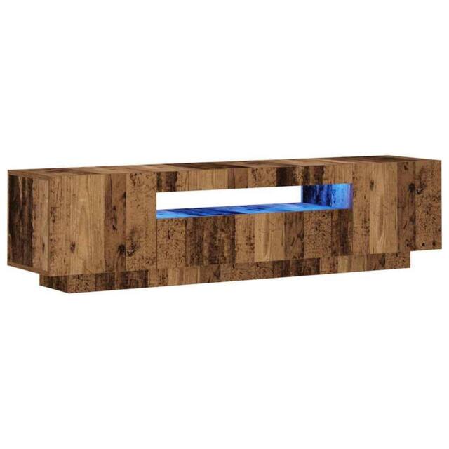 Berkfield Home TV Cabinet with LED Lights Old Wood 160x35x40 cm Engineered Wood in Brown - Size: 160 x 35 x 40 cm - image 1