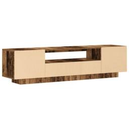 Berkfield Home TV Cabinet with LED Lights Old Wood 160x35x40 cm Engineered Wood in Brown - Size: 160 x 35 x 40 cm - thumbnail 9