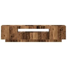 Berkfield Home TV Cabinet with LED Lights Old Wood 160x35x40 cm Engineered Wood in Brown - Size: 160 x 35 x 40 cm - thumbnail 7