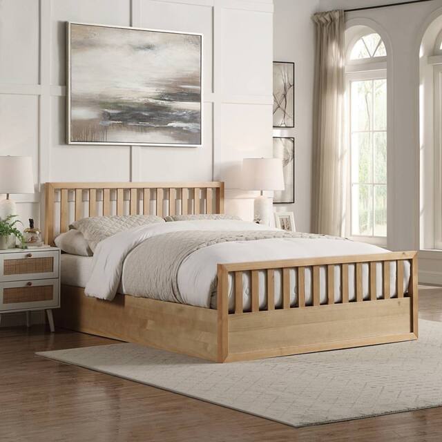 Flintshire Furniture Ltd Alyn End Lift Ottoman Bed Frame in Light Oak - Size: Double - image 1